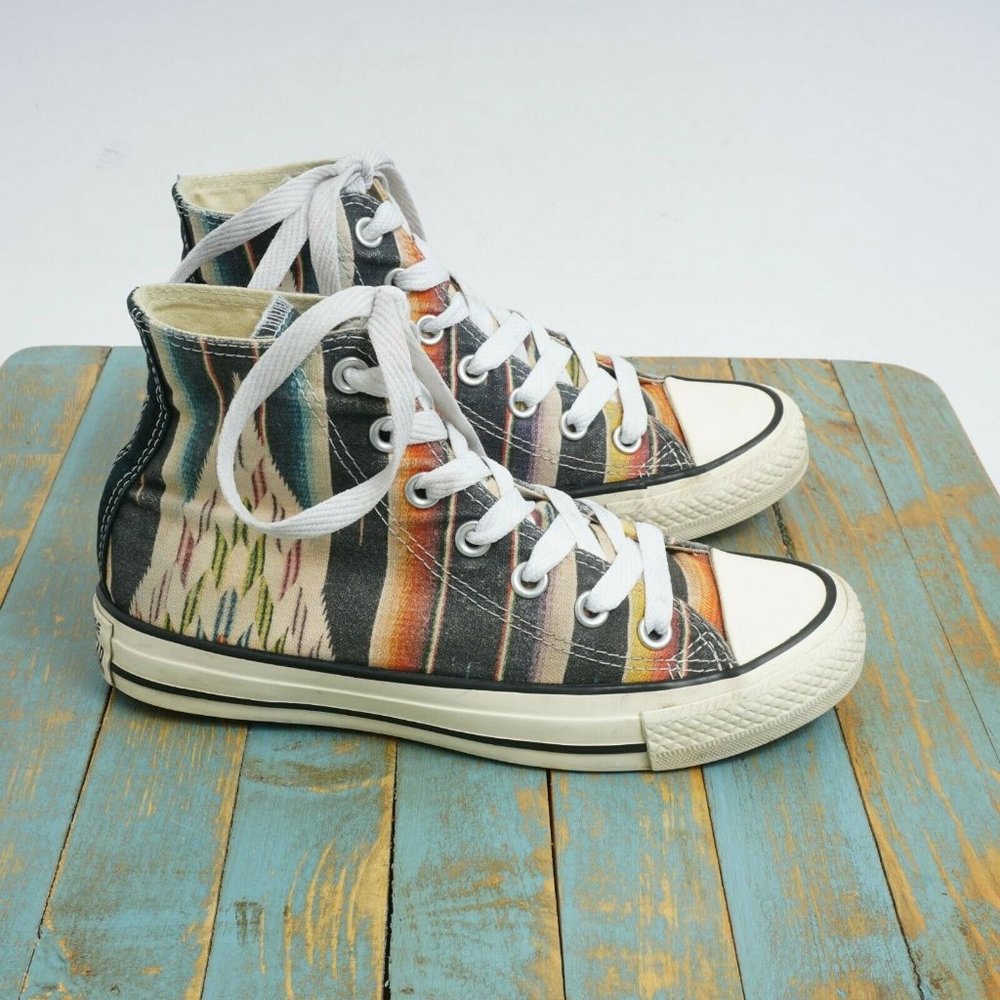 Converse Womens CT Canvas Hi Top Sneakers Size 5 Stripe Aztec Multicolor 144684C